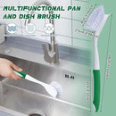 Hsei 20 Pcs Green Kitchen Scrub Dish Brush Bulk with 11 Inch Anti Slip Handle Cleaning Dish Scrubber with Stiff Bristles Washing Scrub Brushes for Housekeeping for Pots and Pans, Kitchen Sink by CozyNest Decor