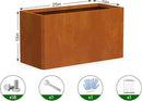 Metal Planter Box - 25x11x13H Inch, Co rten Steel Planter for Patio, Garden, Porch - Brown by GreenHaven Gardens