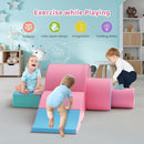 Lischwert Foam Climbing Blocks, Soft Climbing Toys for Toddlers, 5 Pieces Crawl and Climb Foam Playset with Foldable Block and Tunnel, Indoor Climber Activity Play Set for Kids Age 1+(Pink Blue) by TinyTreasures Baby Boutique