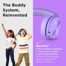 LilGadgets Connect+ Pro Wired Kids Headphones for School w/Microphone, Volume Limiting, Noise Reducing Over-Ear Headset w/Cord, SharePort Technology & SoftTouch Padding, Purple Headphones for Kids by TinyTreasures Baby Boutique