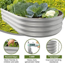 5x3x1ft Oval Galvanized Raised Garden Bed Outdoor 9-in-1 Large Metal Modular Planter Box Raised Beds for Gardening,Vegetables,Fruits,Flowers & Herbs (Silver) by GreenHaven Gardens