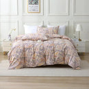 ABREEZE Paisley Bedding Sets 3Pcs Brushed Cotton Duvet Cover Set Queen Size Rustic Damask Gold Floral Comforter Cover with Zipper Closure Boho Bedding Collections by CozyNest Decor