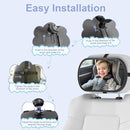 Baby Car Mirror for Backseat - Rear Facing Car Seat Mirror Safety for Infant Newborn - Easily Observe the Baby Move,Clear Wide View,360°Rotation, Secure, Shatterproof - Black by TinyTreasures Baby Boutique
