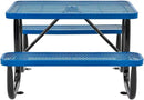 Global Industrial 4' Rectangular Expanded Metal Picnic Table, 48" L x 62" W,Blue by GreenHaven Gardens
