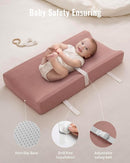 Blissful Diary Muslin Baby Changing Pad with Waterproof Lining Foam, Diaper Changing Table Pad with Cover for Dressers (Dusty Pink, Rectangular) by TinyTreasures Baby Boutique