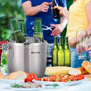 Ice Bucket with Lid, Scoop, Tongs and Strainer - Well Made Insulated Stainless Steel Keep Ice Frozen Longer - Ideal for Cocktail Bar, Parties, Chilling Wine, Champagne - 3 Liter (Stainless Steel) by CozyNest Decor