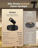 EZVALO Wireless LED Spotlights Indoor, 5500mAh Rechargeable Battery Powered Plants Spotlights Indoor, Dimmable & Timer, 3 CCT Small Up Lights with Remote, Accent Uplighting for Artwork,Tree(Black) by CozyNest Decor