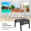 Patio Footstools Outdoor Foot Rest Aluminum Patio Ottomans Portable Seat Wicker Furniture Stackable Ottoman 2 Pieces Black by CozyNest Decor