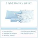 Twin Comforter Set with Sheets for Girls-5 Pieces Twin Bedding Sets with Light Blue Comforter, Sheets, Pillowcase & Sham for Kids (Light Blue Diamond, 66" X 86") by TinyTreasures Baby Boutique