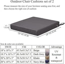 18 x 18 Inch Outdoor Chair Cushions for Patio Furniture, UV Resistant Non Slip Waterproof Replacement Patio Seat Cushion with Ties Set of 2, Navy Blue by GreenHaven Gardens