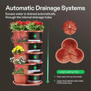 VIVOSUN 2-Pack 5 Tier Vertical Gardening Stackable Planter for Strawberries, Flowers, Herbs, Vegetables, Brown by GreenHaven Gardens