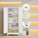 71" H Metal Kitchen Pantry Storage Cabinet, Freestanding Cupboard with 2 Doors and 4 Adjustable Shelves, Standing Storage for Kitchen, Bathroom, Garage, Dinning Room or Utility Room（White） by CozyNest Decor