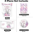 Custom Nursery Crib Bedding Set: Personalized Name 4 Piece Purple Flower Elephant Design Baby Crib Sets for Girls - Toddler Double Layer Blanket Set, Comfortable Crib Bed Sheets for Baby Toddlers by TinyTreasures Baby Boutique