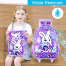 Rolling Backpack for Girls, Cute Rabbit Roller Wheels Kids Bookbag - Wheeled Elementary School Bag - 3PCS Rabbit by TinyTreasures Baby Boutique