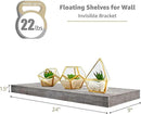 Sorbus Floating Shelves for Wall - 24" Bathroom Shelves, Wall Decor for Bedroom, Kitchen, Living Room, Home Decor & Book Storage - Mounted Floating Shelf with Invisible Brackets (Gray, 3 Pack) by CozyNest Decor