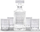 Gifts Inscribed Personalized Whiskey Decanter Set - Engraved Whiskey Decanter Bottle & Set of 4 Custom Drinking Glasses Laser Etched - Customized Whiskey Gift for Wedding, Anniversary, Birthday, Dad by CozyNest Decor