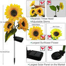 2 Pack Sunflower Solar Lights Outdoor Decor with 3 LED Sunflower Yellow Flower Lights Decorative Waterproof for Patio Lawn Garden Yard Pathway Decoration by GreenHaven Gardens