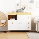 Baby Dresser Changing Table with Drawers,Shelf,Hidden Laundry Basket Storage,2 in 1 Nursery Dresser Chest for Infants, Baby Diaper Changing Station for Daycare,Bedroom,Natural by TinyTreasures Baby Boutique
