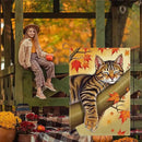 Fall Garden Flag Autumn Cat Garden Flag 12x18 inch Double Sided Fall Thanksgiving Maple Leaves Holiday Flags Decorations for Yard Outdoor Porch (Flay 1805) by GreenHaven Gardens