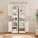 67" Tall Bathroom Storage Cabinet, Narrow Metal Floor Cabinet with Glass Door and Adjustable Shelves, Freestanding Metal Locker for Laundry, Kitchen, Dining Room by CozyNest Decor