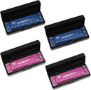 UPINS Harmonica, 4PCS Key of C 10 Hole 10 Tones Titanium Color Harmonica with Case for Beginner Students (Pink, Blue) by TinyTreasures Baby Boutique