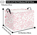 HIYAGON Rectangular Pink Basket Kids Baby Storage Bin Toy Basket Organizer Box for Girls Love Room Decor(Pink Striped Heart) by TinyTreasures Baby Boutique