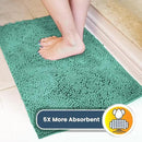 Muddy Mat® 4-Piece Seafoam Green Medium 30"X19" AS-SEEN-ON-TV Highly Absorbent Microfiber Door Mat, Bath Mat and Pet Rug, Non Slip Thick Washable, Soft Chenille for Kitchen Bedroom Indoor and Outdoor by CozyNest Decor