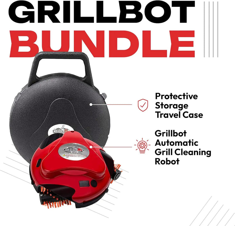 Grillbot Automatic Grill Cleaning Robot with Nylon Brushes, BBQ Grill Cleaner, Grill Brush, Grill Scraper, BBQ Accessories (Red Grillbot + Carry Case), photo 2 of 6