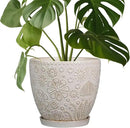 Ceramic Planter 8 Inch Plant Pot with Drainage Hole and Saucer Ceramic Pots for Indoor Plants Outdoor Large Flower Pot for Home Decor White by CozyNest Decor