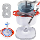 Spin Mop and Bucket Set with Separate Dirty and Clean Water,360° Spin Mop and Bucket System with Widening Foldable Handle,2 Replaceable Mop Pads,Square Mop for Floor Hardwood Tile Marble Wall Cleaning by CozyNest Decor