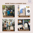 LFH Home Large Premium 100% Cotton Canvas Laundry Bag with Drawstring and Handles Heavy Duty, Multi-Use, and Washable for Home, Travel, College or Storage 20x30 (Pack of 4)-Natural by TinyTreasures Baby Boutique