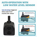 Automatic Fountain Pump With Level Sensor,110V Small Submersible Water Pump For Pond,Aquariums,Fish Tank, Hydroponics,PM06 by GreenHaven Gardens