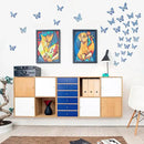 SAOROPEB Butterfly Wall Stickers, 48 Pcs 4 Styles 3 Sizes, Metallic Paper, Removable, Navy Blue, Art Deco Decor for Wall by CozyNest Decor
