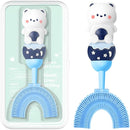 U-Shaped Toothbrush for Kids Ages 2-7， Soft Food-Grade Silicone for Sensitive Gums， 360° Teeth Cleaning Design，Training & Travel-Friendly Toddlers' Toothbrush (Blue) by TinyTreasures Baby Boutique