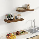 Fun Memories 24 Inch Floating Shelves Wall-Mounted, 10 Inch Deep Wall Shelves, 24 x 10 Floating Shelf for Living Room Bathroom Bedroom, Rustic Brown, Set of 2 by CozyNest Decor