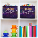 Storage Basket Happy New Year Cube Storage Bins Organizer Bag Collapsible Closet Shelf Baskets with handle for Baby Cloth Pet Toy Book 14.2×10.2×8.3 IN by TinyTreasures Baby Boutique