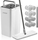 JOYMOOP Mop and Bucket Set with Wringer, Dust Mops for Floor Cleaning, Wall Cleaner with Long Handle,Wet and Dry Use - 8 Microfiber Mop Pads by CozyNest Decor