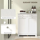HOMCOM Laundry Hamper Cabinet with 2 Removable Baskets, Tilt Out Laundry Hamper Cabinet with 2 Drawers and 2 Beadboard Doors, Laundry Cabinet Bathroom Storage Cabinet, White by CozyNest Decor