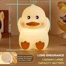 Soft Silicone Cute Duck Night Light, 2-Level Brightness 6 Colors Changeable, with Timing Function Rechargeable Night Light for Nursery Kids Bedroom, Toddler Gift by TinyTreasures Baby Boutique