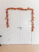 MISSPIN 6FT Pumpkin Berry Garland, Halloween Garland Fall Maple Leaf Artificial Hanging Autumn Vine Leaf Fall Decor Black Maple Fall Leaf Christmas Thanksgiving Halloween Home Decor by CozyNest Decor