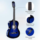 ADM Beginner Acoustic Classical Guitar 38 Inch Nylon Strings Wooden Guitar Bundle Kit for Kid Boy Girl Student Youth Guitarra Online Lessons with Gig Bag, Strap, Tuner, Strings, Blue by TinyTreasures Baby Boutique
