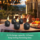 6-Pack Citronella Tabletop Torches, MQKIWAO 21 oz Table Top Torches for Outdoor, Metal Oil Burner Candles, Garden Torches with Fiberglass Wick for Yard, Patio, Deck, Garden, Party, Landscape by GreenHaven Gardens