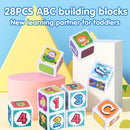 PLAY ABC Building Blocks for Toddlers 1-3, 28 PCS Plastic Baby Alphabet Letters Number Stacking Blocks Set, Preschool Learning Educational Montessori Sensory Toys Gifts for Kids Girls Boys by TinyTreasures Baby Boutique