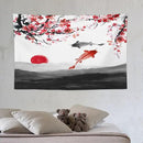 Houselerax Japanese Koi Fish Tapestries, Cherry Blossoms Asian Oriental Flower Branch Koi Fish Carp Tapestry Wall Hanging for Bedroom Living Room Office Decor 60"x40" by CozyNest Decor