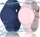 R-fun Waterproof for Air Tag Bracelets [2 Pack] Compatible with Apple Air Tag Finders with Soft Silicone,Anti Lost GPS Item Finders Case Cover,Night Blue/Pink by TinyTreasures Baby Boutique