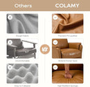 COLAMY Leather Swivel Recliner Chair with Footrest, High Back with Double-Layer Cushion, Glider Recliner for Nursery & Living Room, Bedroom, Camel by TinyTreasures Baby Boutique