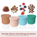 8.5oz Silicone Snack Containers for Kids, Reusable Small Containers with Airtight Lids, Silicone Baby Food Storage Jars, Freezer, Microwave and Dishwasher Safe, Perfect for Infant & Toddler - 4 Pack by TinyTreasures Baby Boutique