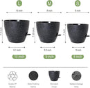 10/9/8 inch Self Watering Pots, Set of 3 Plastic Planters with Mesh Drainage Holes and Deep Reservoir for Indoor Outdoor Garden Plants and Flowers, Black Speckles by GreenHaven Gardens