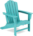 KINGYES HDPE Adirondack Chair, Classic for Patio Garden, Fire Pit, Backyard & Lawn Furniture, Easy Maintenance All Weather Adult Size Adirondack Chair, Crystal Blue by GreenHaven Gardens