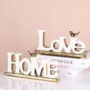 White and Gold Decor Statue - Home and Love Sign Decoration - Gold Bird with Home Sculpture - Figurine Decorative Ornaments for Living Room, Bedroom, Desktop, Cabinets by CozyNest Decor